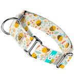 Méhecske mintás - Kutya Félfojtó Nyakörv - april & june