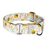 Méhecske mintás - Kutya Félfojtó Nyakörv - april & june
