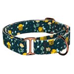 Méhecske mintás, kék - Kutya Félfojtó Nyakörv - april & june