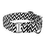 Fekete-fehér cikcakk - Kutya Félfojtó Nyakörv - april & june