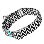 Fekete-fehér cikcakk - Kutya Félfojtó Nyakörv - april & june