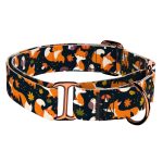 Róka mintás, fekete - Kutya Félfojtó Nyakörv - april & june