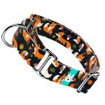 Róka mintás, fekete - Kutya Félfojtó Nyakörv - april & june