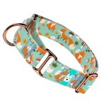 Róka mintás, zöld - Kutya Félfojtó Nyakörv - april & june