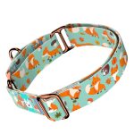 Róka mintás, zöld - Kutya Félfojtó Nyakörv - april & june