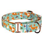 Róka mintás, zöld - Kutya Félfojtó Nyakörv - april & june