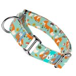 Róka mintás, zöld - Kutya Félfojtó Nyakörv - april & june