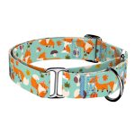 Róka mintás, zöld - Kutya Félfojtó Nyakörv - april & june