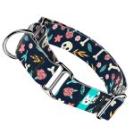 Koponya és Rózsa mintás - Kutya Félfojtó Nyakörv - april & june