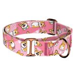 Pembroke Welsh Corgi, rózsaszín - Kutya Félfojtó Nyakörv - april & june