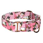 Pembroke Welsh Corgi, tricolor, rózsaszín - Kutya Félfojtó Nyakörv - april & june