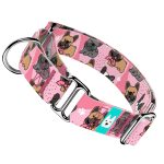 Francia Bulldog, rózsaszín - Kutya Félfojtó Nyakörv - april & june