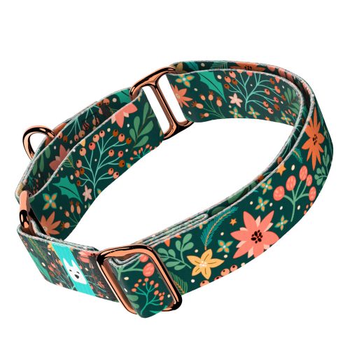 Karácsonyi Virágok - Kutya Félfojtó Nyakörv - Martingale  - Decorative Christmas - april & june