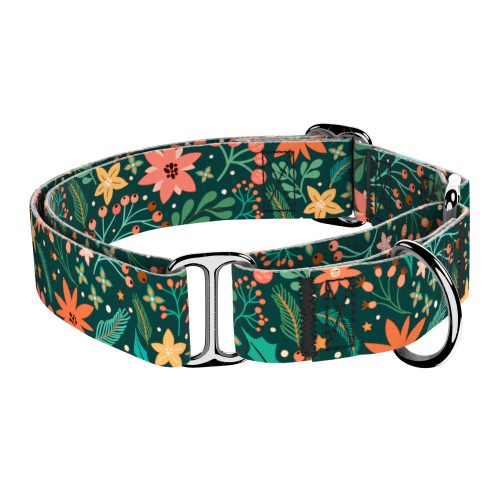 Karácsonyi Virágok - Kutya Félfojtó Nyakörv - Martingale  - Decorative Christmas - april & june