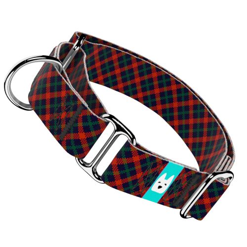 Elegáns Karácsony - Kutya Félfojtó Nyakörv - Martingale  - Elegant Christmas Tartan - april & june