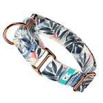 Kék és rózsaszín trópusi levelek - Kutya Félfojtó Nyakörv - april & june