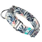 Kék és rózsaszín trópusi levelek - Kutya Félfojtó Nyakörv - april & june