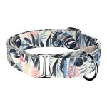 Kék és rózsaszín trópusi levelek - Kutya Félfojtó Nyakörv - april & june