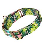 Monstera levelek rózsaszín alapon - Kutya Félfojtó Nyakörv - april & june