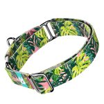 Monstera levelek rózsaszín alapon - Kutya Félfojtó Nyakörv - april & june