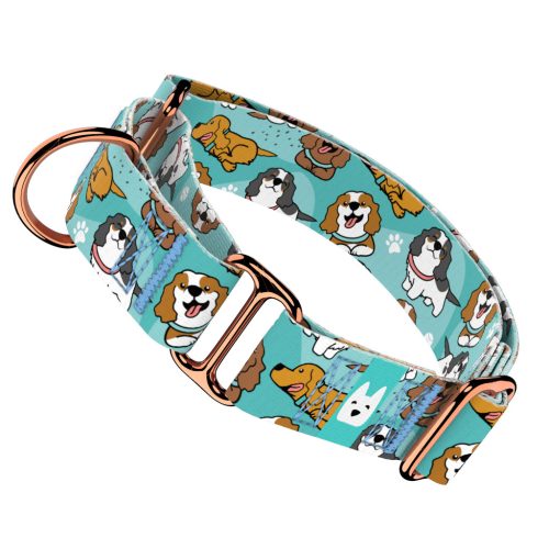 Spániel - Cavalier, kék - Kutya Félfojtó Nyakörv - april & june