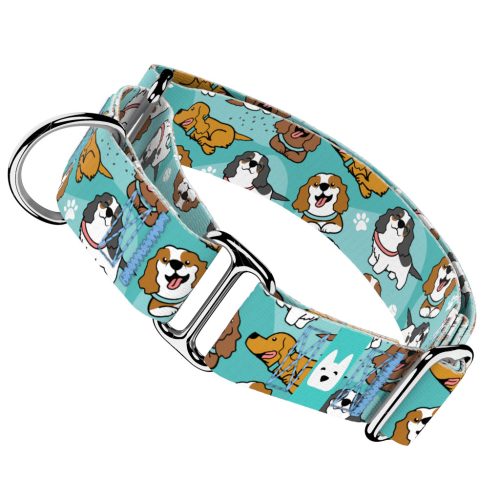 Spániel - Cavalier, kék - Kutya Félfojtó Nyakörv - april & june