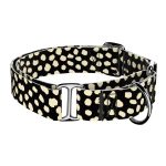 Bézs foltok fekete alapon - Kutya Félfojtó Nyakörv - april & june