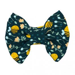   Méhecske mintás, kék - Kutya csokornyakkendő -  Cute Kawaii Bees Blue - april & june