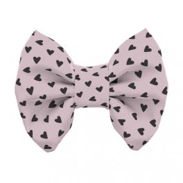   Szivecskés, lila - Kutya csokornyakkendő - Black Hearts on Purple - april & june