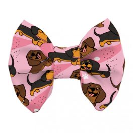   Tacskó, rózsaszín - Kutya csokornyakkendő -Dachshund, pink - april & june