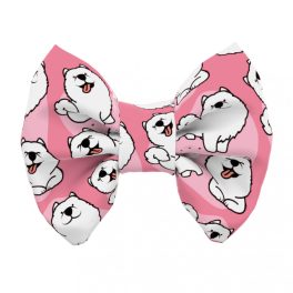   Szamojéd, rózsaszín - Kutya csokornyakkendő - Samoyed, pink - april & june