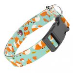 Róka mintás, zöld - Kutya Nyakörv - april & june