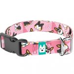 Pembroke Welsh Corgi, tricolor, rózsaszín - Kutya Nyakörv - april & june