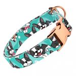 Boston Terrier, kék - Kutya Nyakörv - april & june