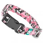 Boston Terrier, rózsaszín - Kutya Nyakörv - april & june