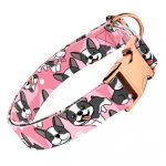 Boston Terrier, rózsaszín - Kutya Nyakörv - april & june