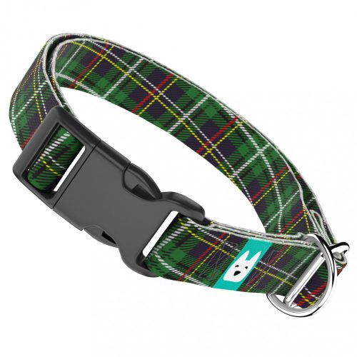 Klasszikus Zöld Kockás - Kutya Nyakörv - Classic Christmas Tartan Green - april & june