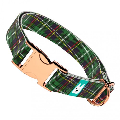 Klasszikus Zöld Kockás - Kutya Nyakörv - Classic Christmas Tartan Green - april & june