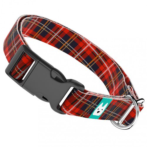 Klasszikus Piros Kockás - Kutya Nyakörv - Classic Christmas Tartan Red - april & june