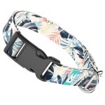 Kék és rózsaszín trópusi levelek - Kutya Nyakörv - april & june