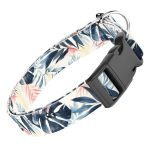 Kék és rózsaszín trópusi levelek - Kutya Nyakörv - april & june