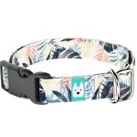 Kék és rózsaszín trópusi levelek - Kutya Nyakörv - april & june