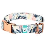 Kék és rózsaszín trópusi levelek - Kutya Nyakörv - april & june