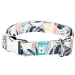 Kék és rózsaszín trópusi levelek - Kutya Nyakörv - april & june