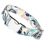 Kék és rózsaszín trópusi levelek - Kutya Nyakörv - april & june