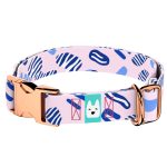 Rózsaszín és kék kavicsok - Kutya Nyakörv - april & june