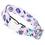 Rózsaszín és kék kavicsok - Kutya Nyakörv - april & june