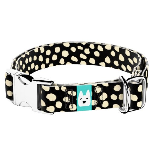 Bézs foltok fekete alapon - Kutya Nyakörv - april & june