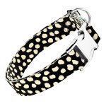 Bézs foltok fekete alapon - Kutya Nyakörv - april & june