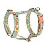 Róka mintás, zöld - Kutyahám és Macskahám - Cute Little Fox Light - april & june